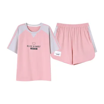 CAIHENGTONG Pajama Set Women's Pink Gray