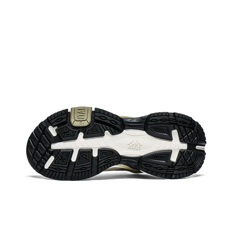 Kappa Augustus Slip Resistant, Abrasion Resistant, Breathable Low Top Chunky Sneakers Unisex White Silver-5