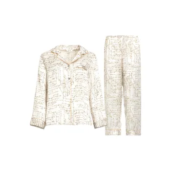 Silk Boundary Pajama Set Women's Beige Coffee