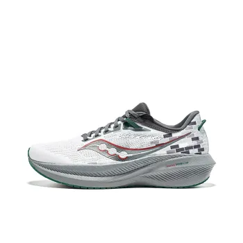 Saucony Triumph 21 Wear Resistant Low Top Training Running Shoes Unisex Gray Green