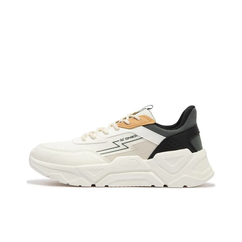 361° Wear Resistant Low Top Casual Shoes Men's White Gray Black-0