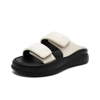 ELLE Slide Slippers Women's Black/Beige/Black/Silver