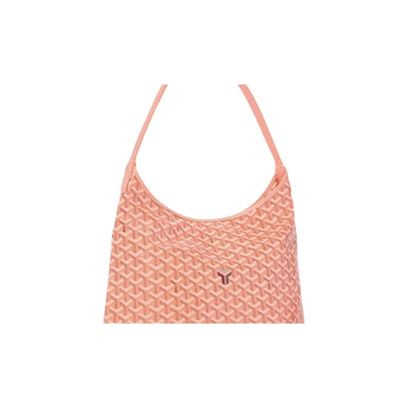 GOYARD Bohème Hobo Canvas With Leather Hobo Bag, Shoulder Bag Women's Coral Pink-5
