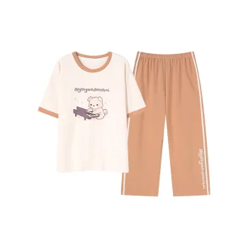 CAIHENGTONG Pajama Set Women's Cream Apricot