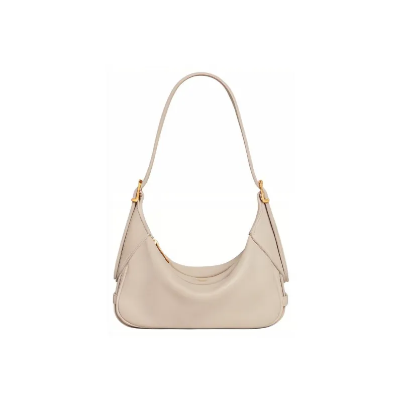 CELINE Romy Collection Soft Cowhide Shoulder Bag Handbag Medium Size Women's Light Stone Color-0