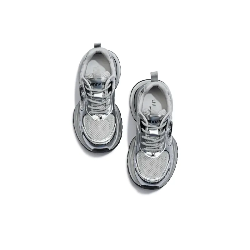 Uinnate Breathable Height Increasing Low-Top Chunky Sneakers Women's-3