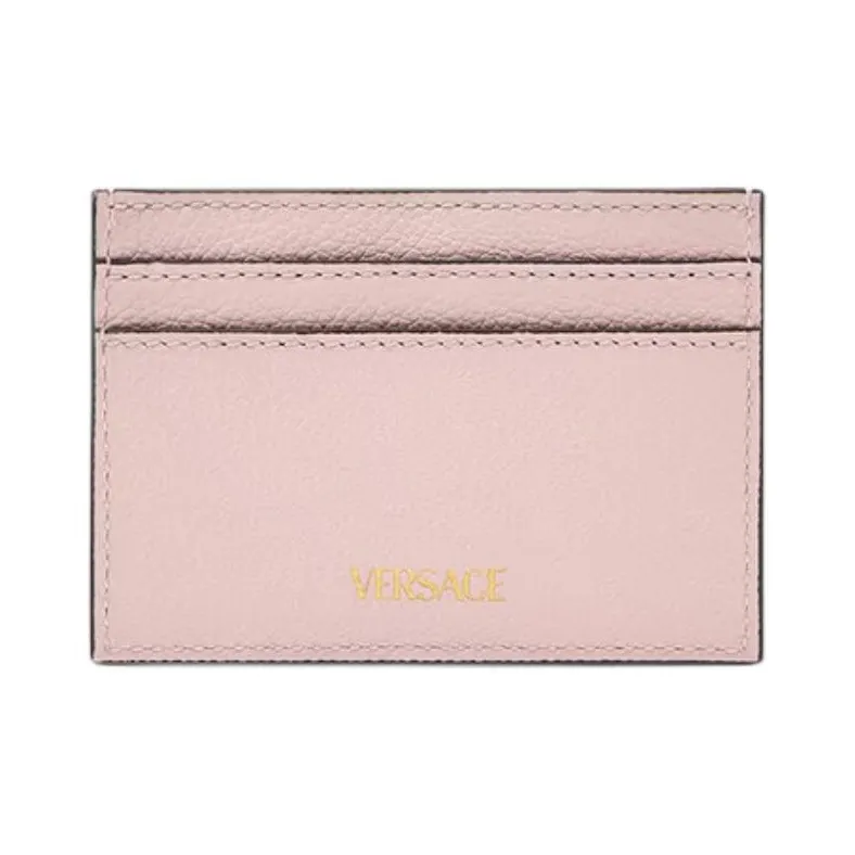 FANSIZHE La Medusa Grain Leather Card Holder Trumpets Women's Light Pink Red-1