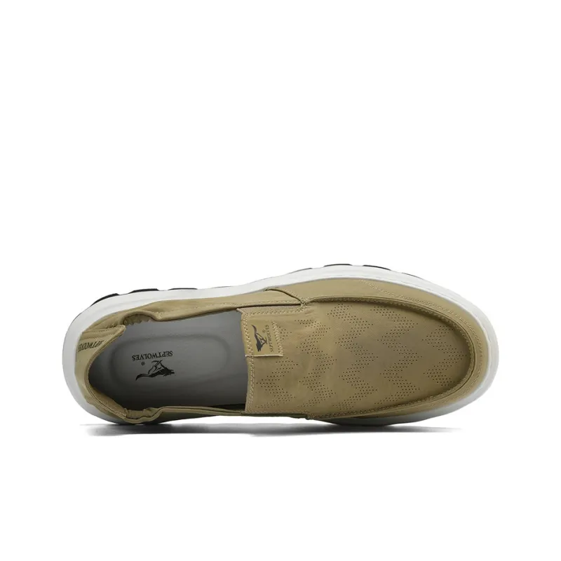 SEPTWOLVES Breathable Lightweight Low-Top Canvas Shoes Men's Black-12
