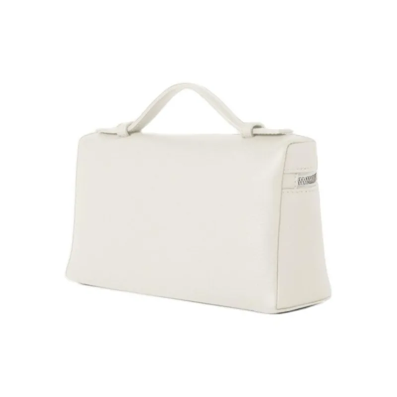 Loro Piana ExtraPocket Grained Calfskin Handbag Shoulder Bag Unisex Whisper White-1