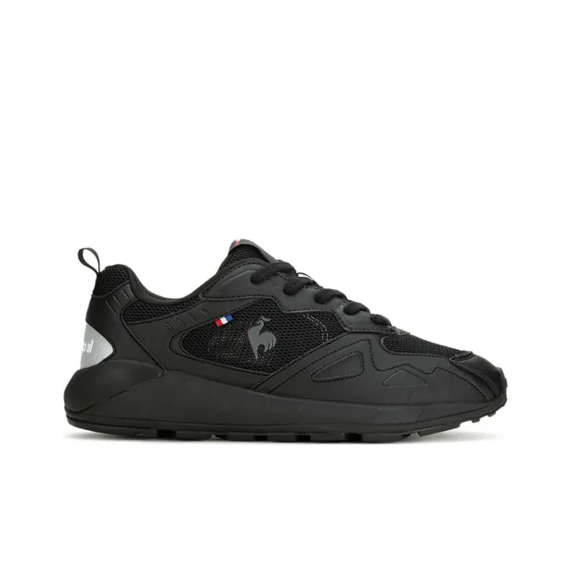 Le Coq Sportif Anti Slip Wear Resistant Low Top Casual Shoes Unisex Black Silver-1