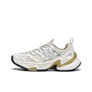 Kappa Augustus Slip Resistant, Abrasion Resistant, Breathable Low Top Chunky Sneakers Unisex White Silver