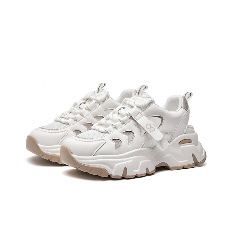 LINGPAO Chunky Sneakers Lightweight Height Increasing Low-Top Athletic Shoes Women's-2