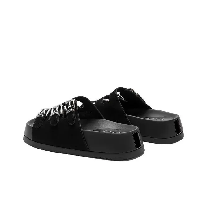 ELLE Slide Slippers Women's Black/Sand/Apricot-12