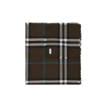 Burberry Checked Fringed Edge Scarf