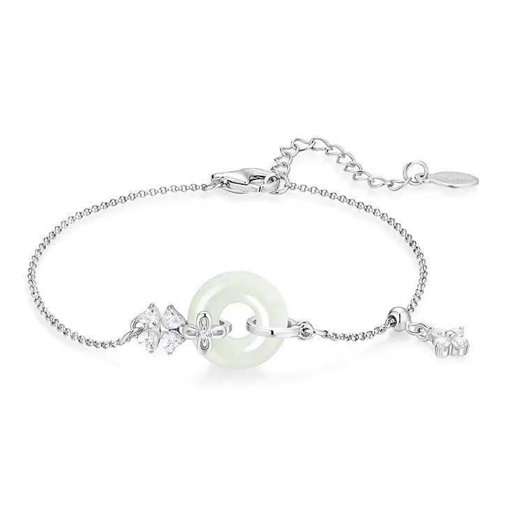 KADER Bracelets Pale Greenish White Jade Women's-2