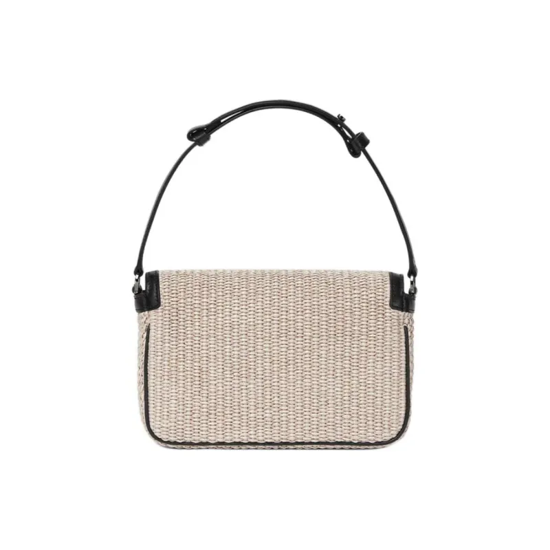 VERSACE Raffia Fiber Handbag, Shoulder Bag, Crossbody Bag Women's Beige-2