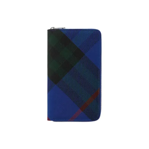 Burberry Polyester With Cotton Wallet Large Size Unisex Knight Blue