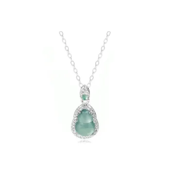 Yuanyanghuangjin Glutinous Jade Adjustable Collarbone Chain, Jadeite Necklace Women's