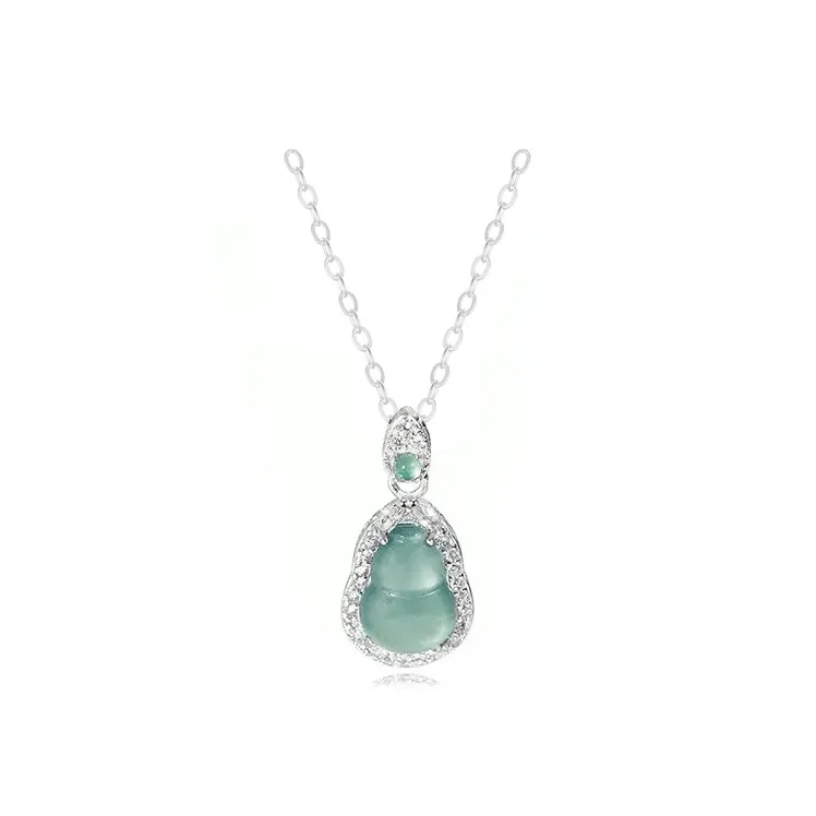 Yuanyanghuangjin Glutinous Jade Adjustable Collarbone Chain, Jadeite Necklace Women's-0