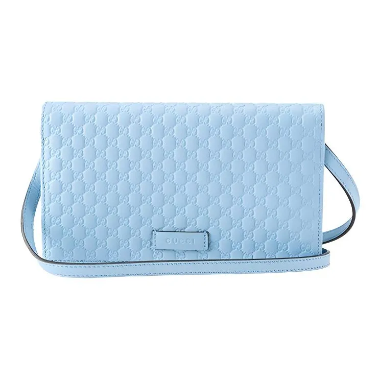GUCCI Cow Leather Crossbody Bag Shoulder Bag Women's Sky Blue-0