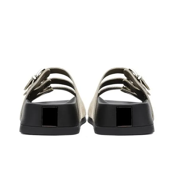 ELLE Slide Slippers Women's Black/Sand/Apricot-3