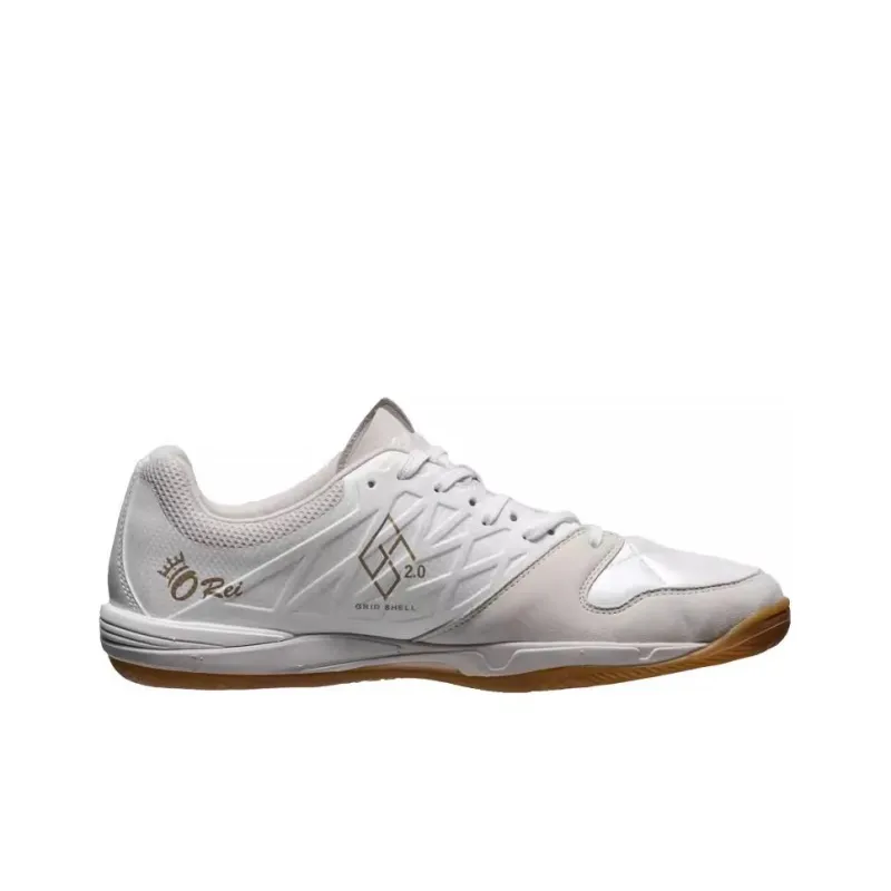 ATHLETA IC/IN Indoor Anti Slip Wear Resistant Soccer Shoes Men's White Gold-1
