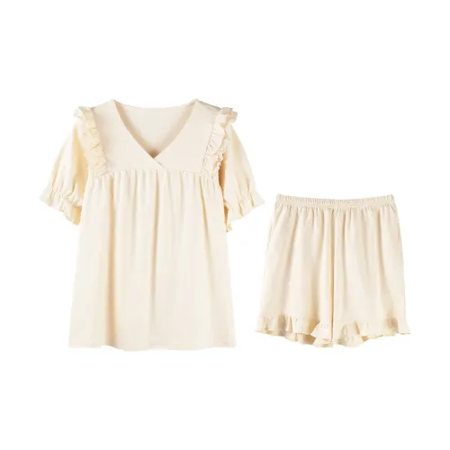 MIIOW Pajama Set Women's Beige Yellow