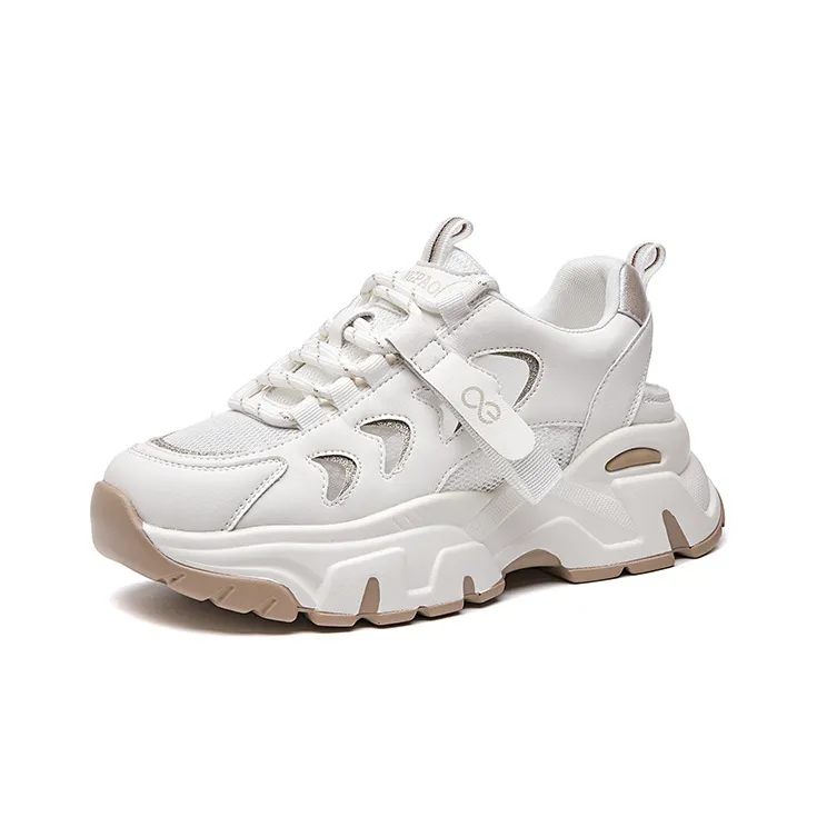 LINGPAO Chunky Sneakers Lightweight Height Increasing Low-Top Athletic Shoes Women's-0