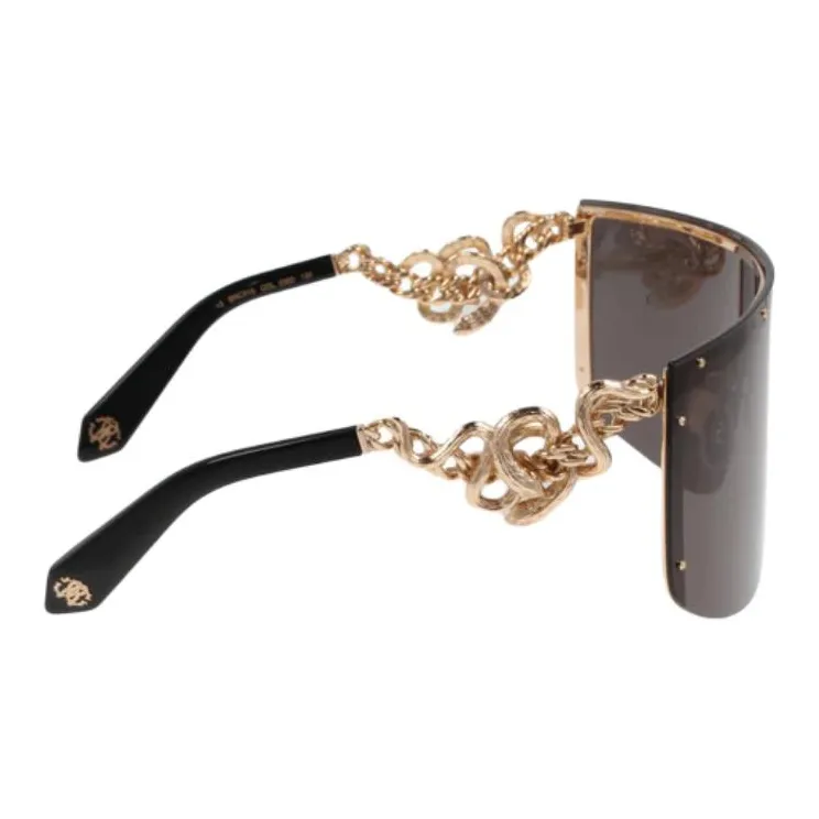 Roberto Cavalli Acetate Metal Irregular Shape Sunglasses Women's Black-3