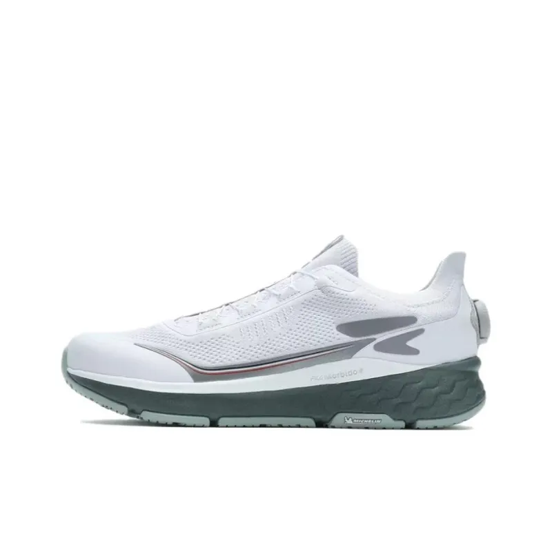FILA Cushioned Anti Slip Wear Resistant Breathable Lightweight Low Top Training Running Shoes Men's White-0