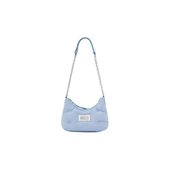 Maison Margiela Glam Slam Sheepskin Hobo Bag, Shoulder Bag, Handbag, Crossbody Bag Micro Sea Blue