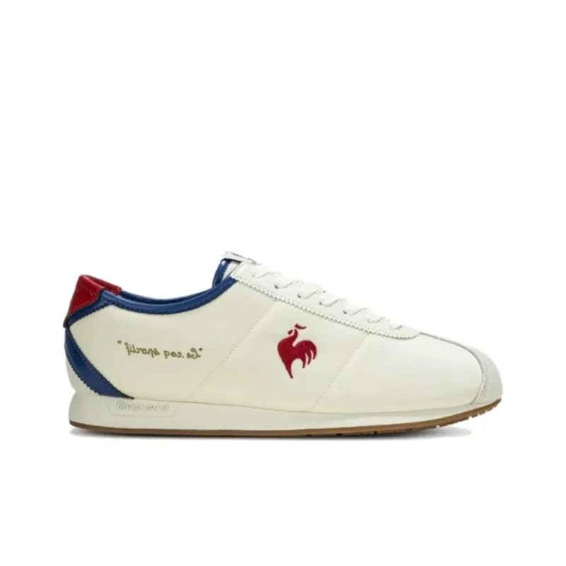 Le Coq Sportif Slip Resistant Low Top Running Shoes Unisex Beige Blue Red-1