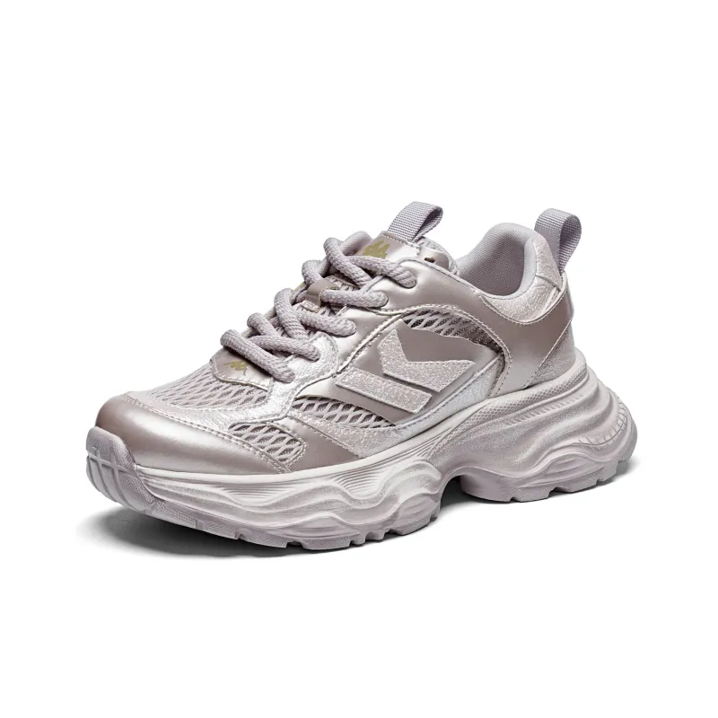 Kappa Anti Slip Wear Resistant Low Top Chunky Sneakers Women's Gold-1