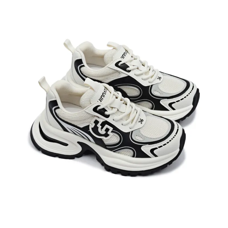 Uinnate Breathable Height Increasing Low-Top Chunky Sneakers Women's-9