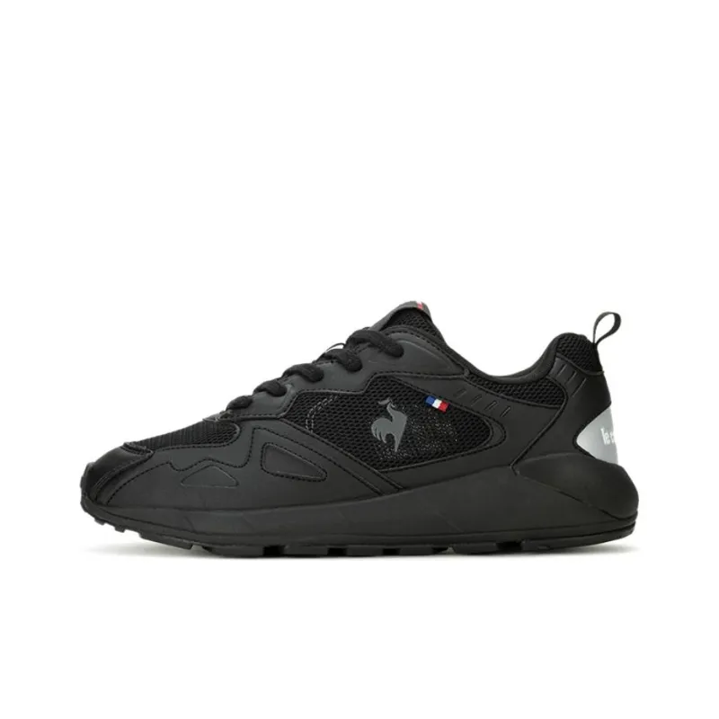 Le Coq Sportif Anti Slip Wear Resistant Low Top Casual Shoes Unisex Black Silver-0