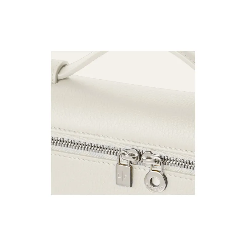 Loro Piana ExtraPocket Grained Calfskin Handbag Shoulder Bag Unisex Whisper White-5