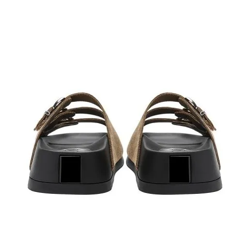 ELLE Slide Slippers Women's Black/Sand/Apricot-19