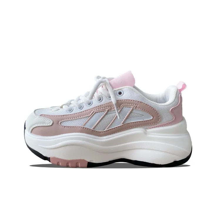 XLAIII Slip-Resistant Breathable Height Increasing Low-Top Chunky Sneakers Unisex White Gray-6