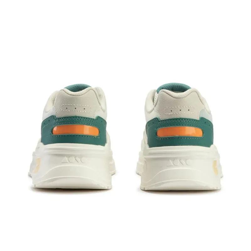 361° Abrasion Resistant Low Top Casual Running Shoes Men's White Green-3