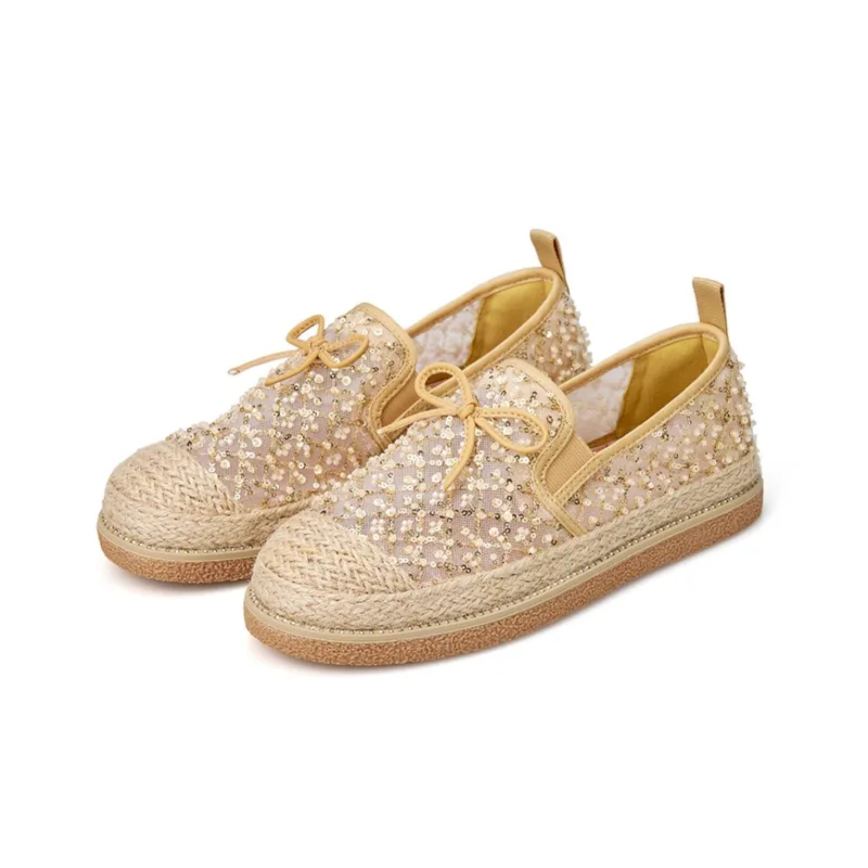 Joy&Mario Espadrilles Women's Black/Gold/Ecru-10
