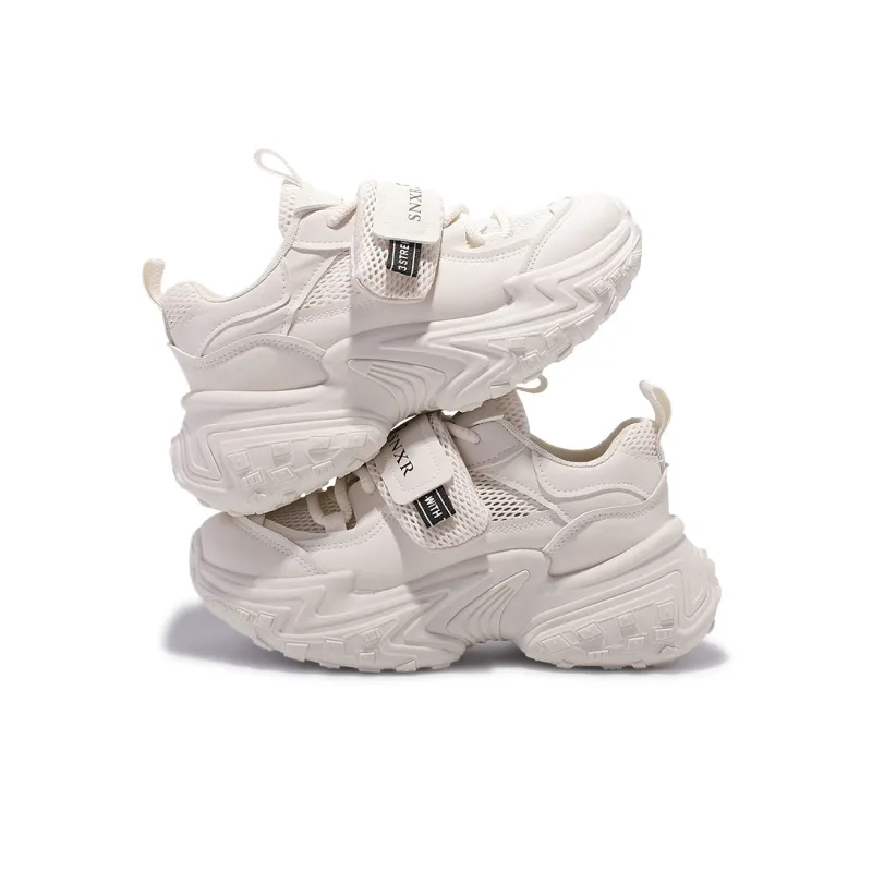 SNXR Anti-Slip Wear-Resistant Waterproof And Breathable Low-Top Chunky Sneakers Women's Beige-32