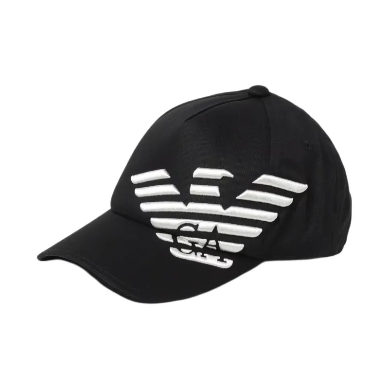 EMPORIO ARMANI Embossed logo Cotton Baseball Cap-0