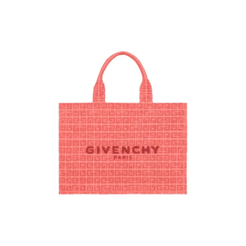GIVENCHY G-Tote Cotton Tote Bag Shopping Bag Handbag Medium Size Women's Coral Pink-0