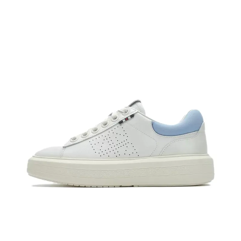 FILA Anti Slip Wear Resistant Low Top Skateboard Shoes Women's White Blue-0