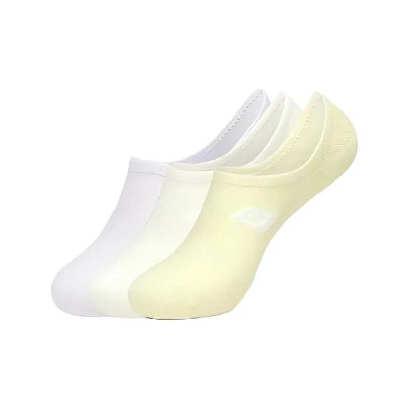 Skechers Ankle Socks Unisex 3 Pack Soybean White+Transparent Yellow+Orchid Purple-0