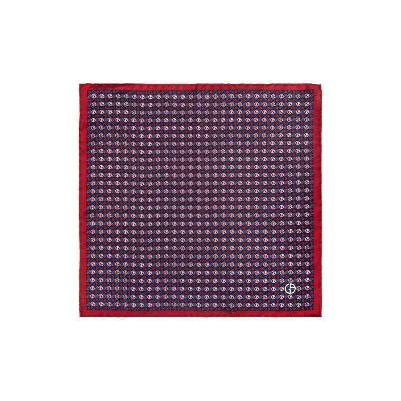 GIORGIO ARMANI Monogram-print Silk Pocket Square-0