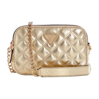 GUESS Faux Leather Camera Crossbody Bag Women's Gold