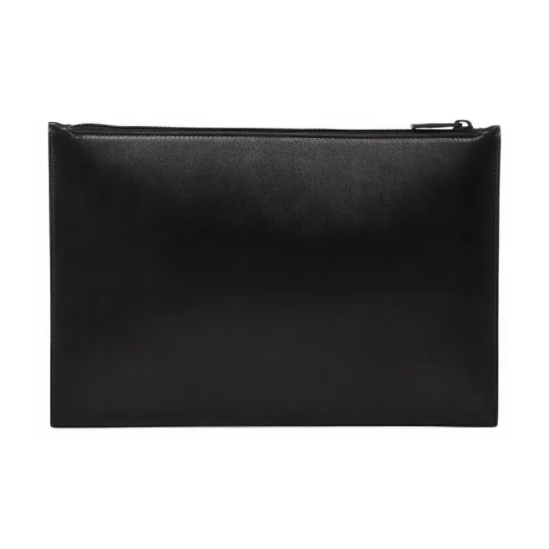 Alexander McQueen Cow Leather Briefcase Clutch Men's Black/Red-1
