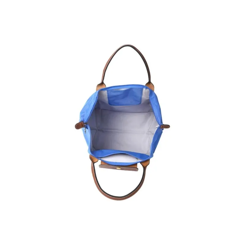 LONGCHAMP Le Pliage Cow Leather Trim Dumpling Bag Handbag Travel Bag Medium Size Women's Diamond Blue-3