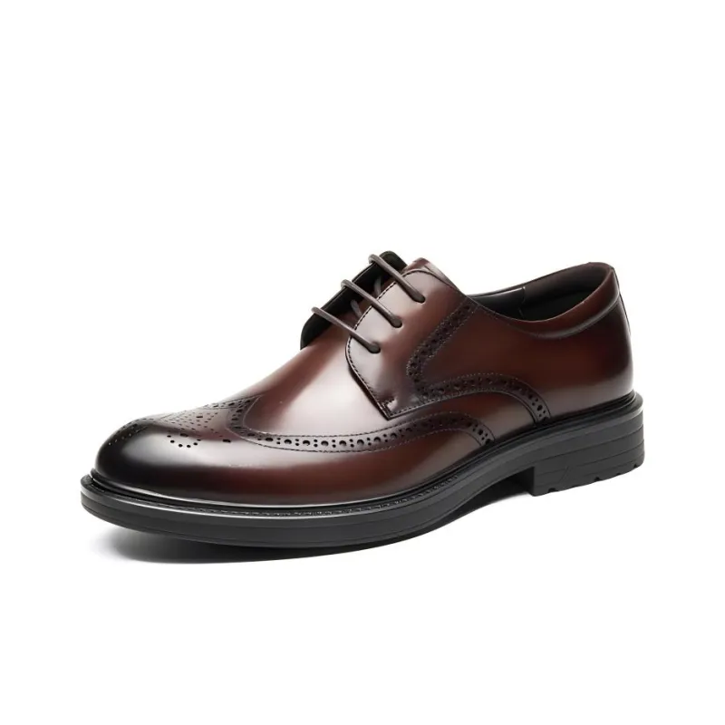 AOKANG Dress Shoes Men Low Top Black, Brown-1